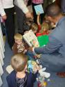 Handing out Christmas Gifts