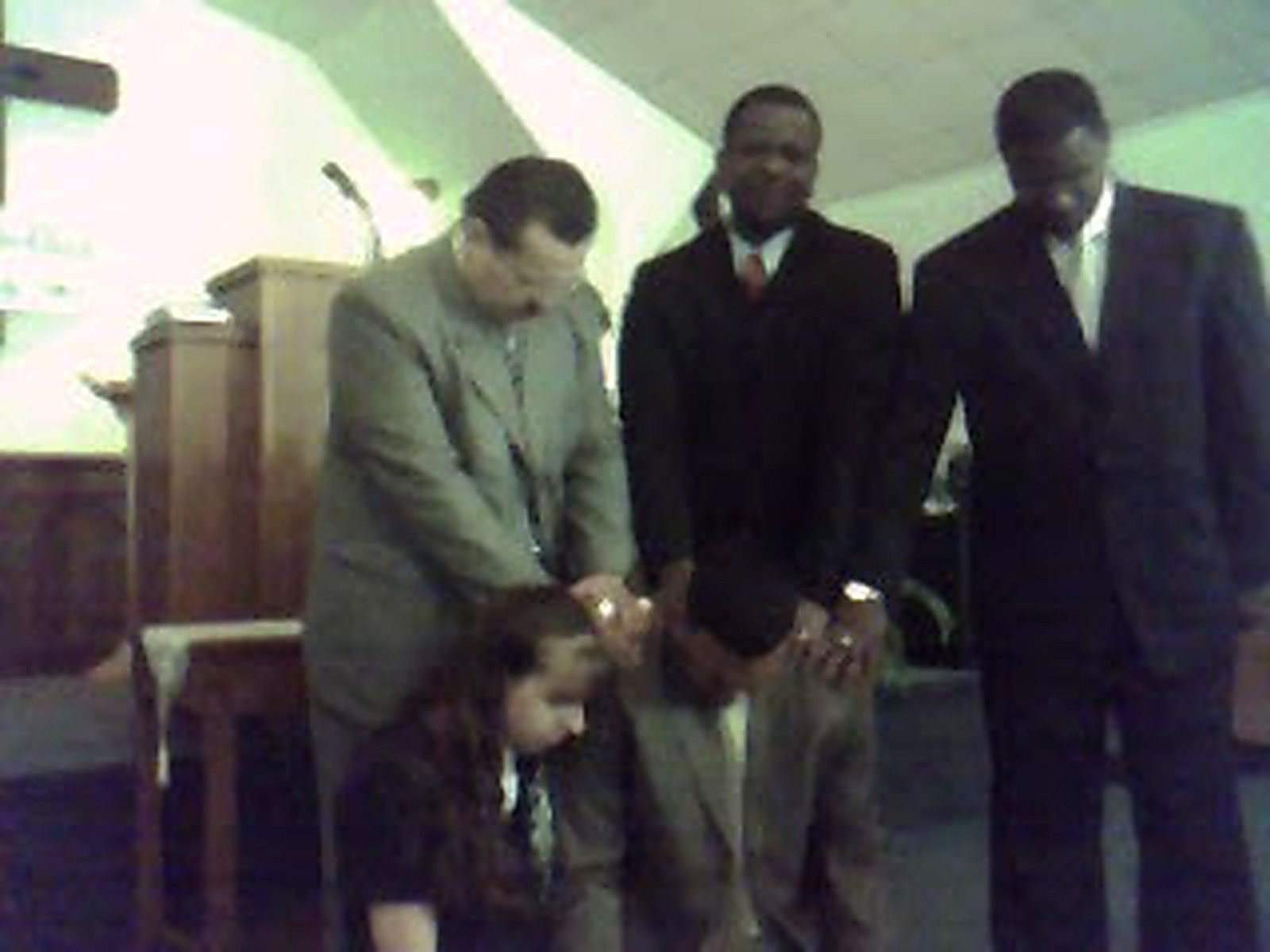 Pastor Kelly with fellow pastors during his ordination service